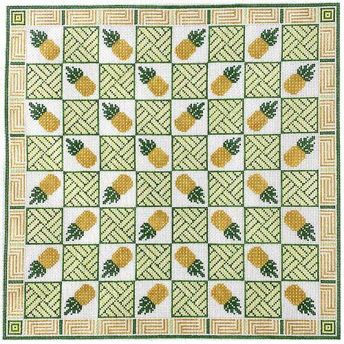 Pineapple Game Board - Green & White