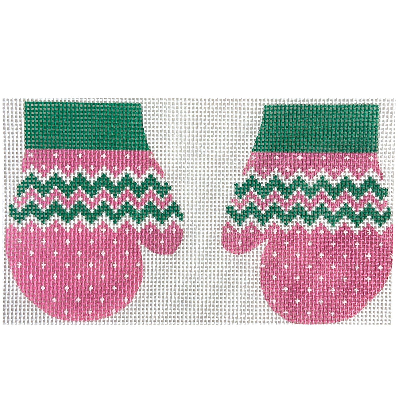 Pink and Green Cardigan Mittens