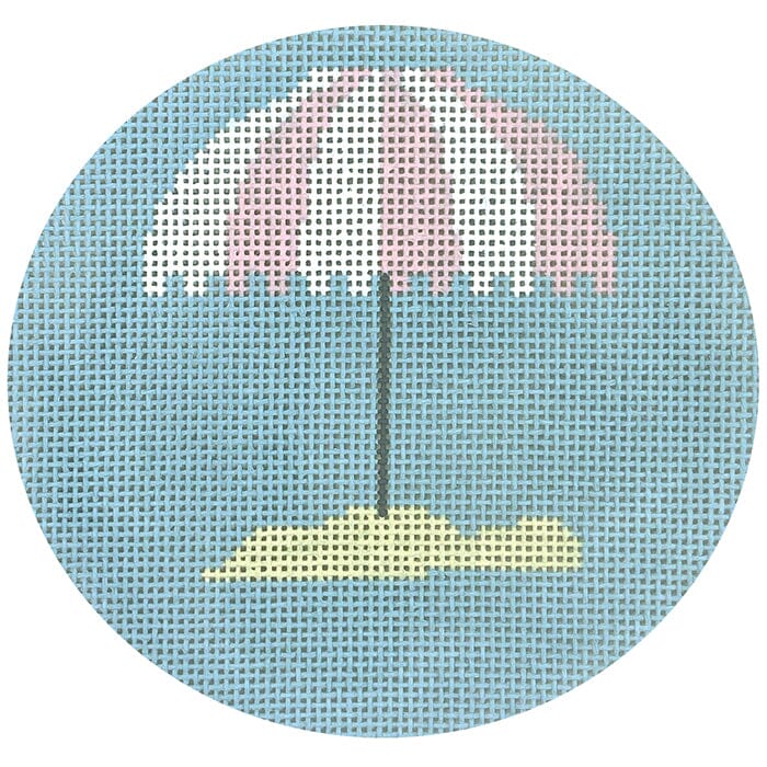 Pink Beach Umbrella Round