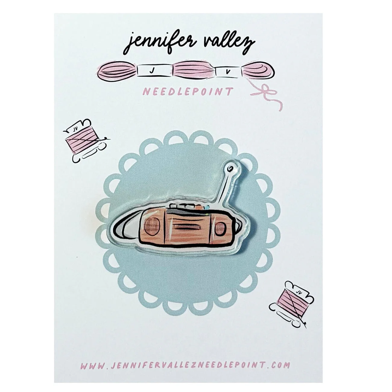 Pink Boombox Acrylic Needle Minder