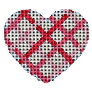 Pink Diagonal Weave Heart