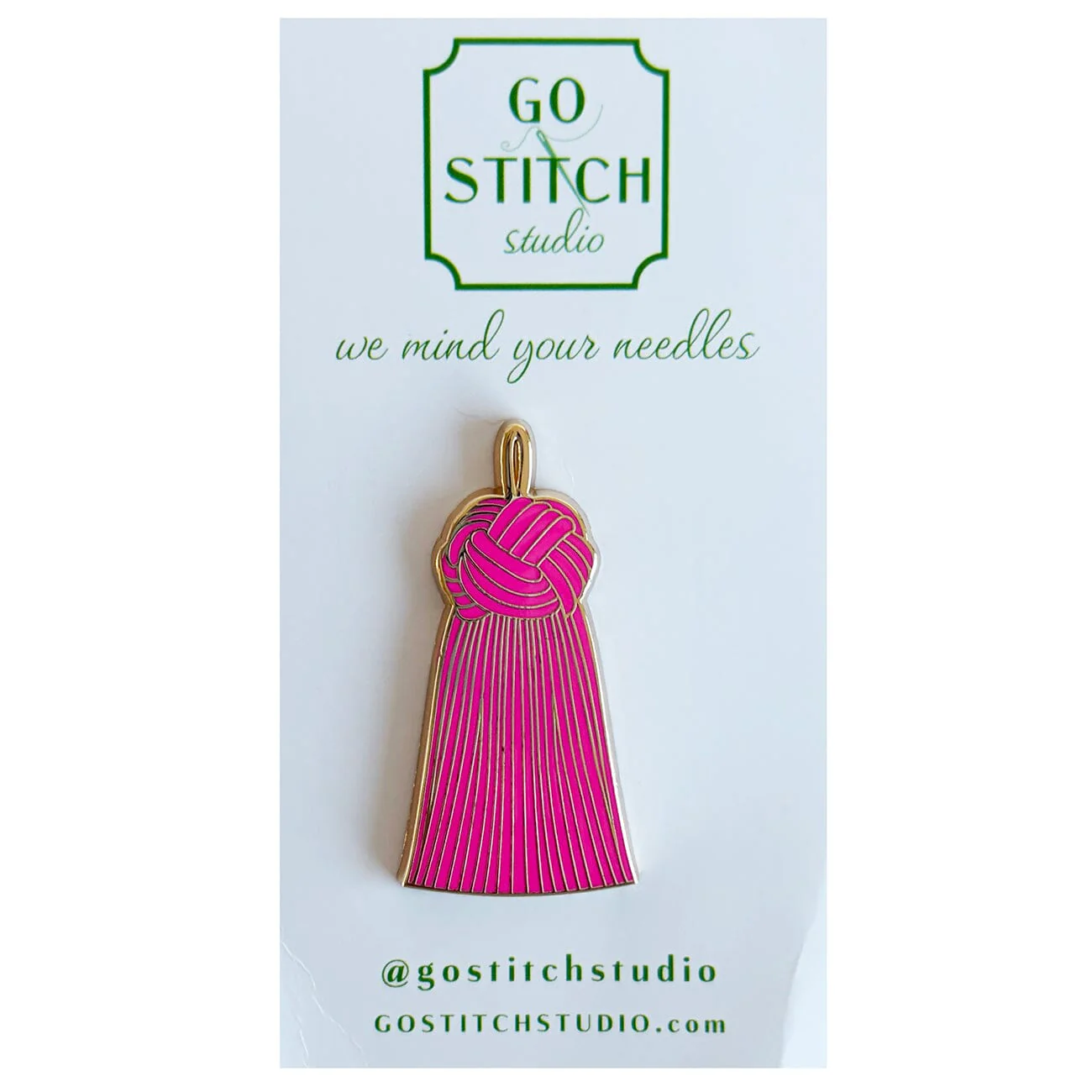 Pink French Knot Tassel Needle Minder