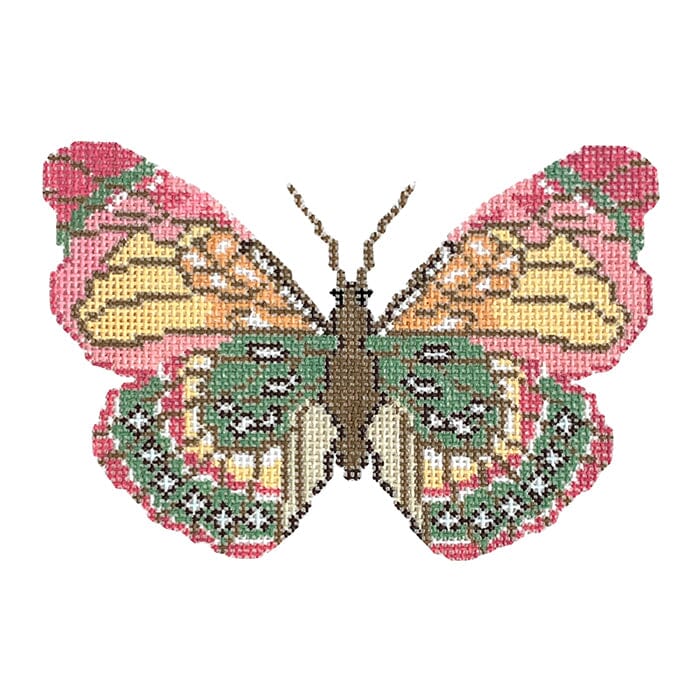 Pink Green Butterfly Ornament