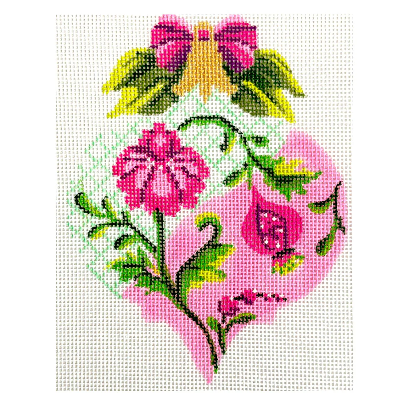 Pink & Green Trellis Teardrop Ball