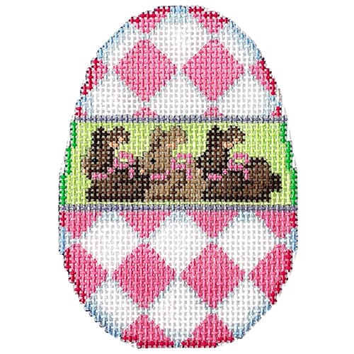 Pink Harlequin Bunny Egg