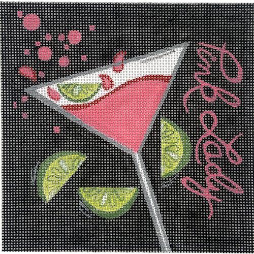 Pink Lady Cocktail on Black