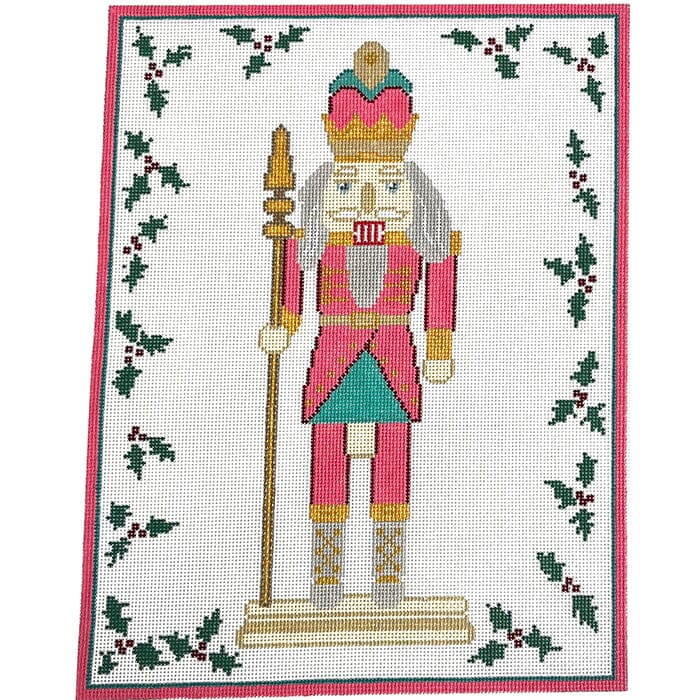 Pink Nutcracker with Holly Border