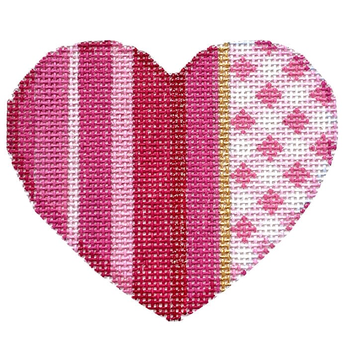 Pink Ombre/Gingham Medium Heart with Stitch Guide - Image 3
