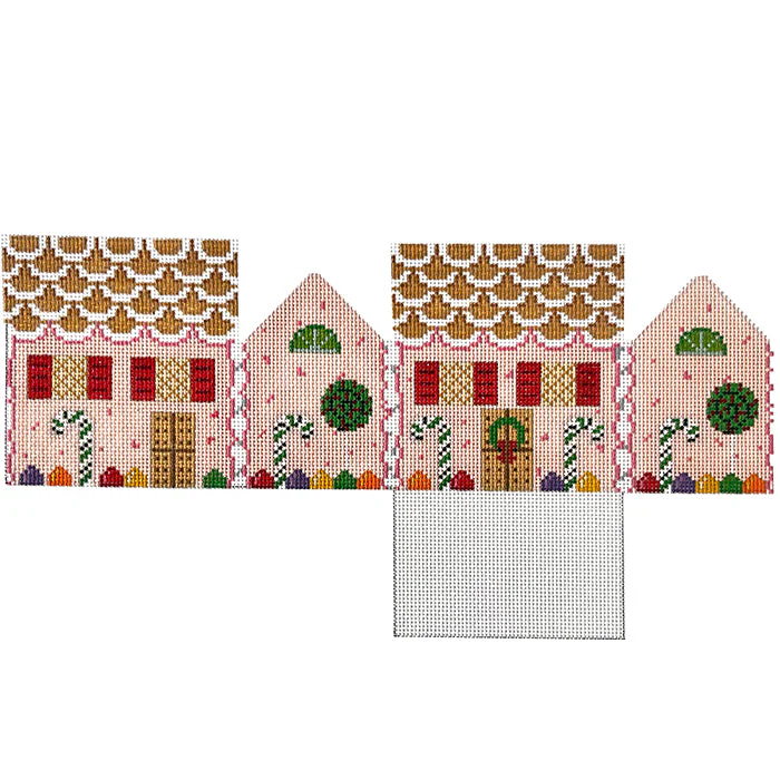 Pink Peppermint & Candy Canes 3D Gingerbread House
