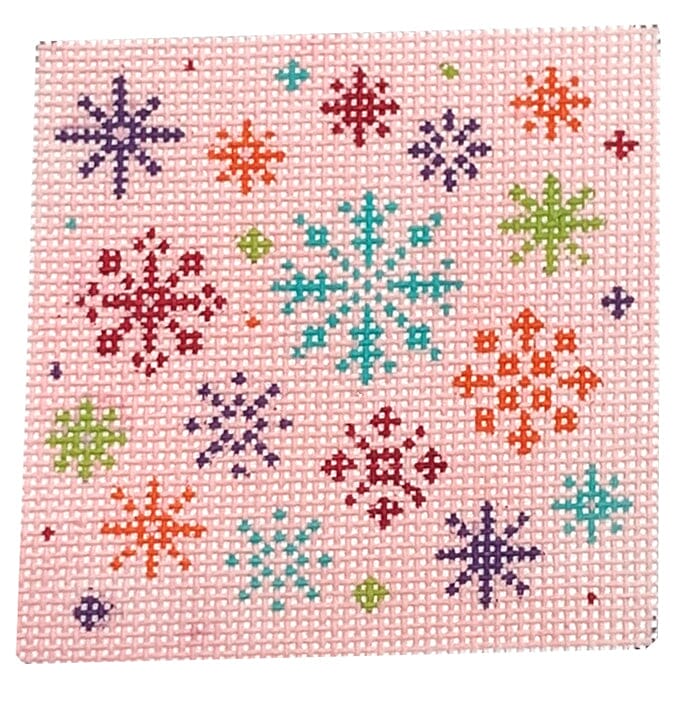 Pink Snowflake 1 Square