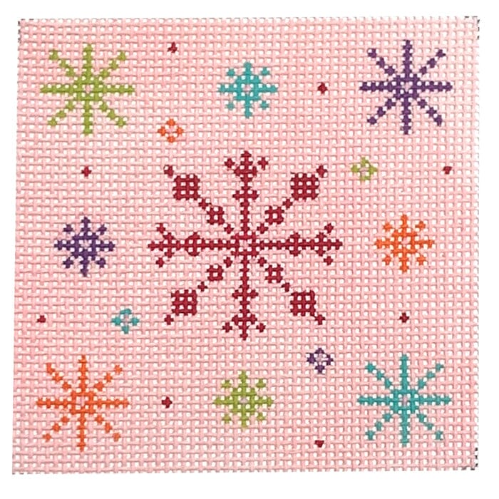 Pink Snowflake 2 Square