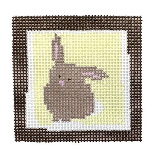 Bunny Small Square on Yellow