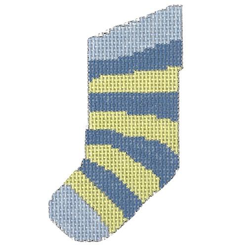 Mini Sock - Blue & Green Stripes
