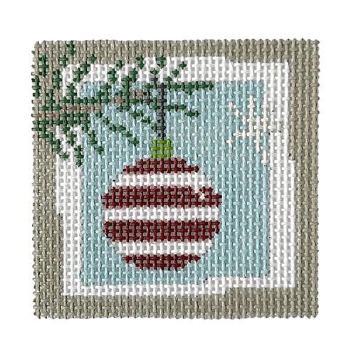 Red and White Striped Bauble