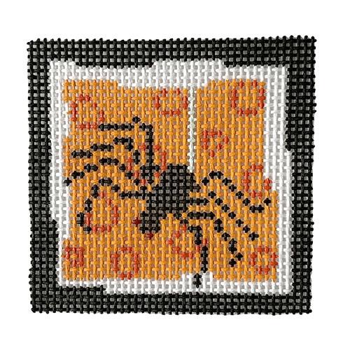 Spider Small Square on Orange