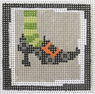Witch's Boot Small Square on Gray