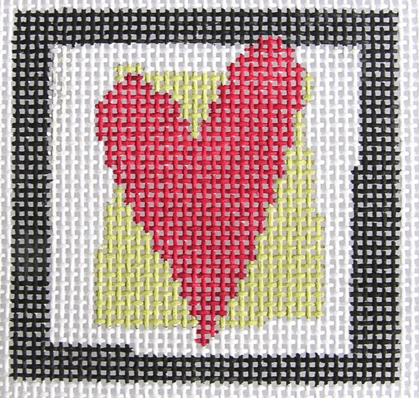 Heart Small Square on Green