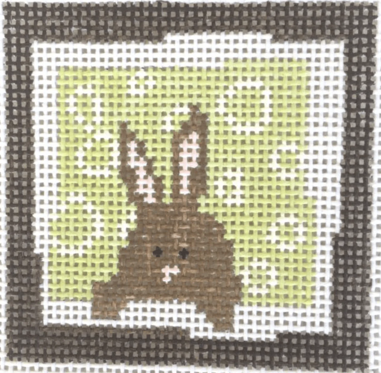 Bunny Small Square on Green Circles