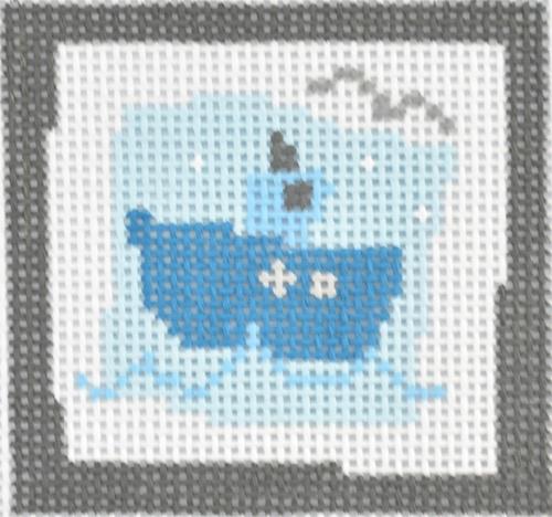 Blue Boat Small Square