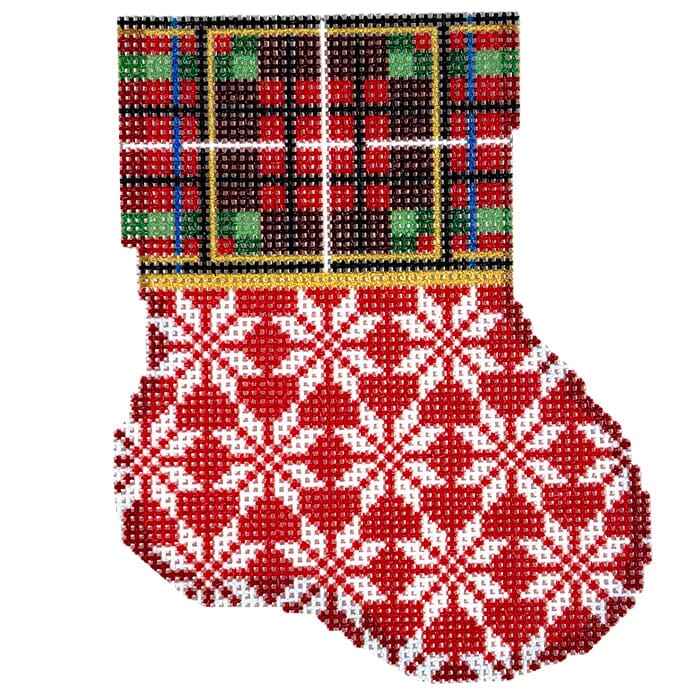 Plaid Cuff/Snowflake Mini Sock with Stitch Guide