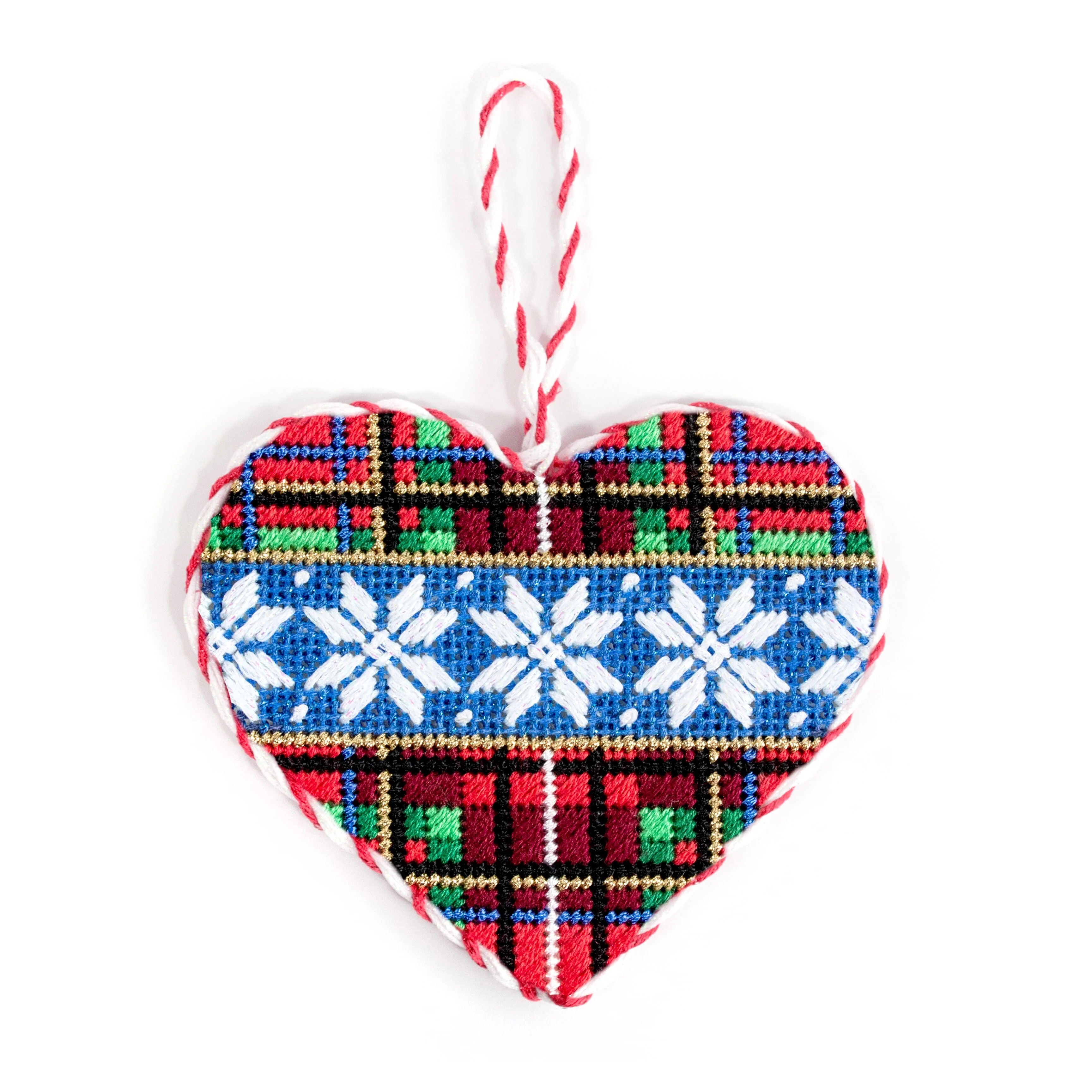 Plaid/Flakes Heart with Stitch Guide