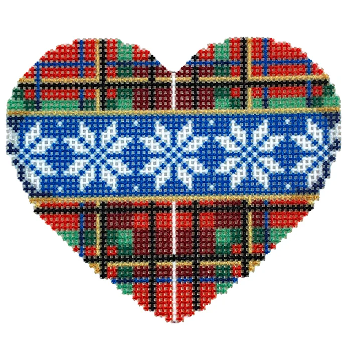 Plaid/Flakes Heart with Stitch Guide - Image 2