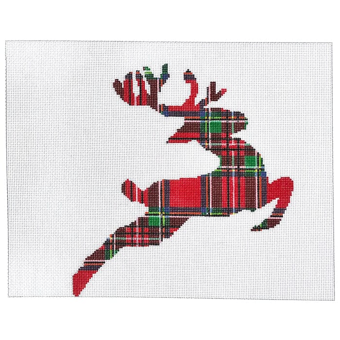 Plaid Reindeer on 18 mesh