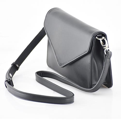 Leather Clutch with Gusset and Strap