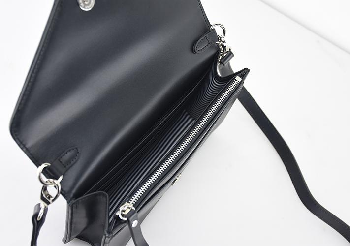 Leather Clutch with Gusset and Strap - Image 3