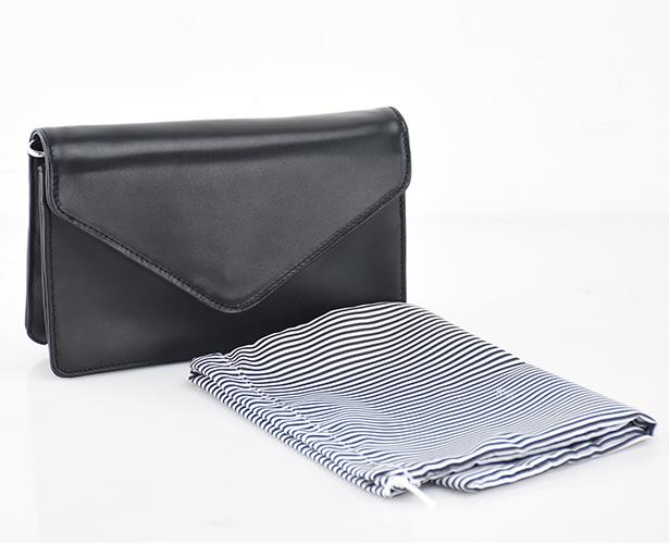 Leather Clutch with Gusset and Strap - Image 4