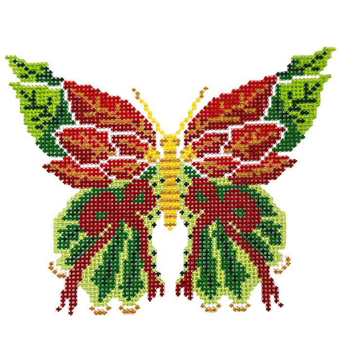 Poinsettia Butterfly Ornament