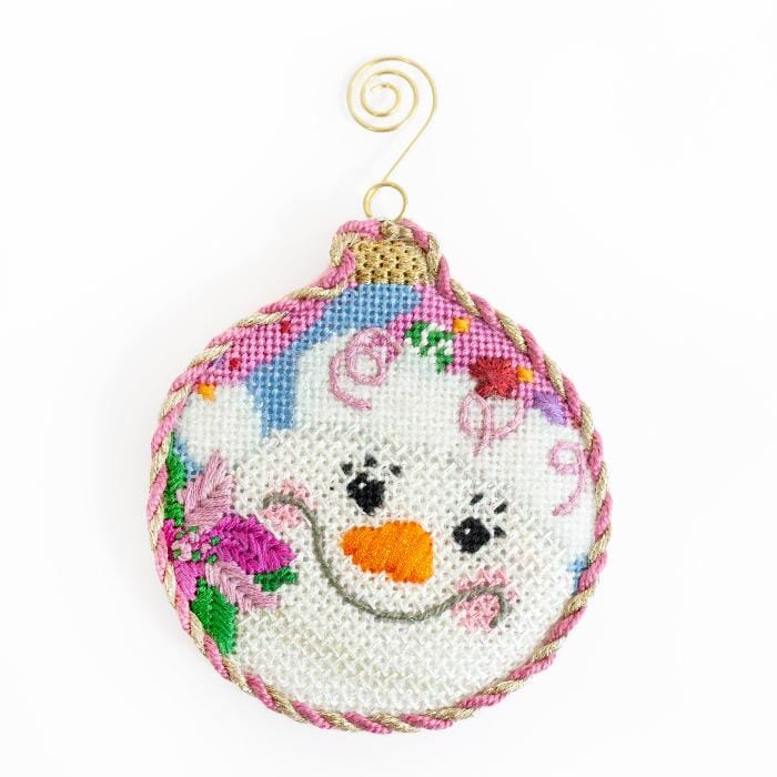 Poinsettia Snowlady Ball Ornament with Stitch Guide
