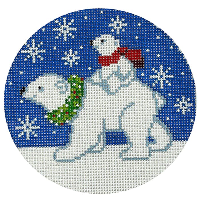 Polar Bear Mother & Child Round