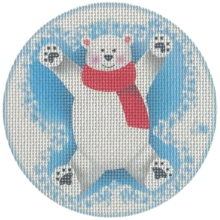 Polar Bear Snow Angel Round