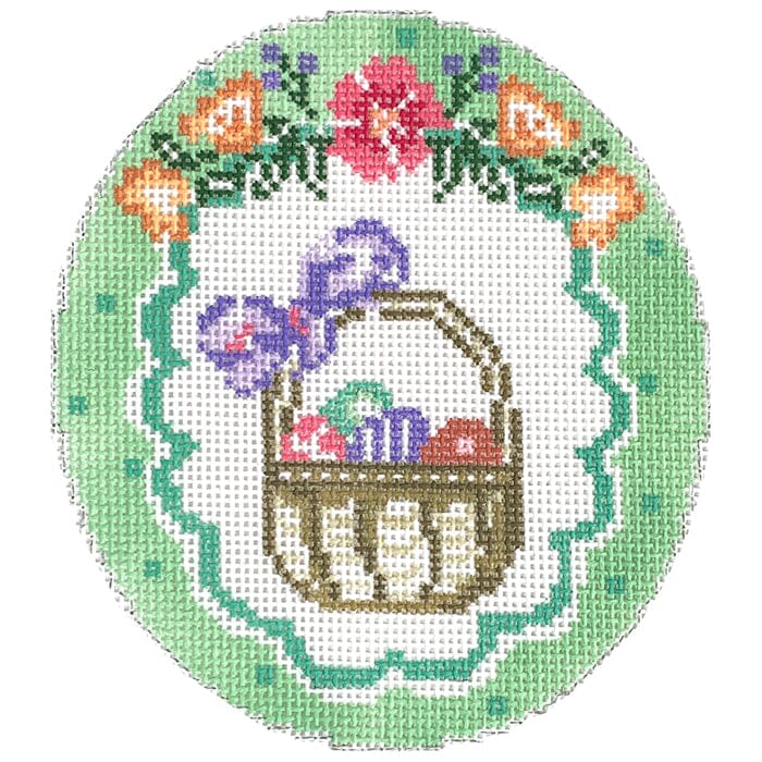 Polka Dot Easter Vignette Basket Oval