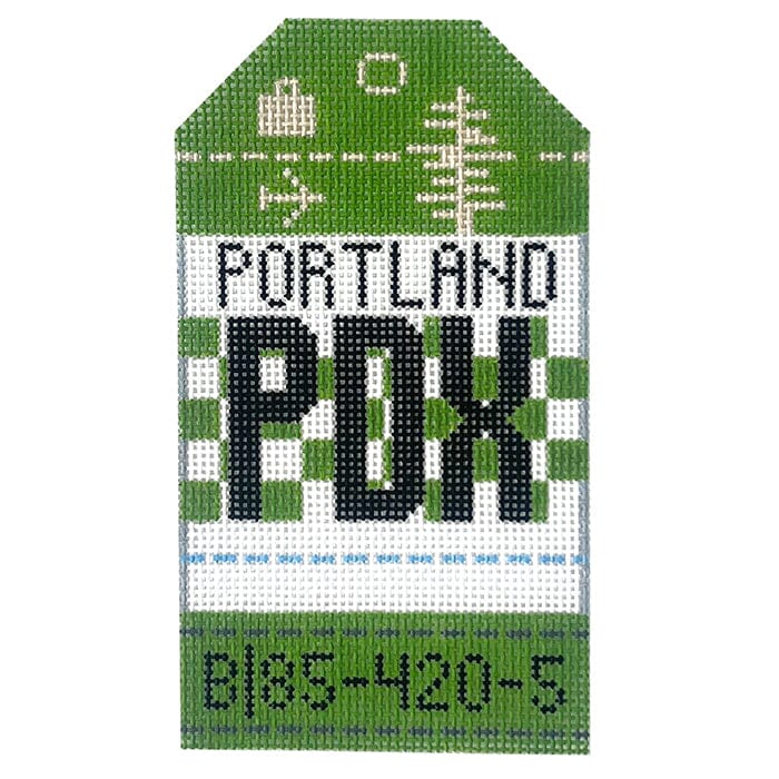 Portland PDX Retro Travel Tag