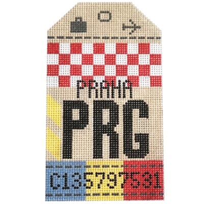 Prague PRG Retro Travel Tag