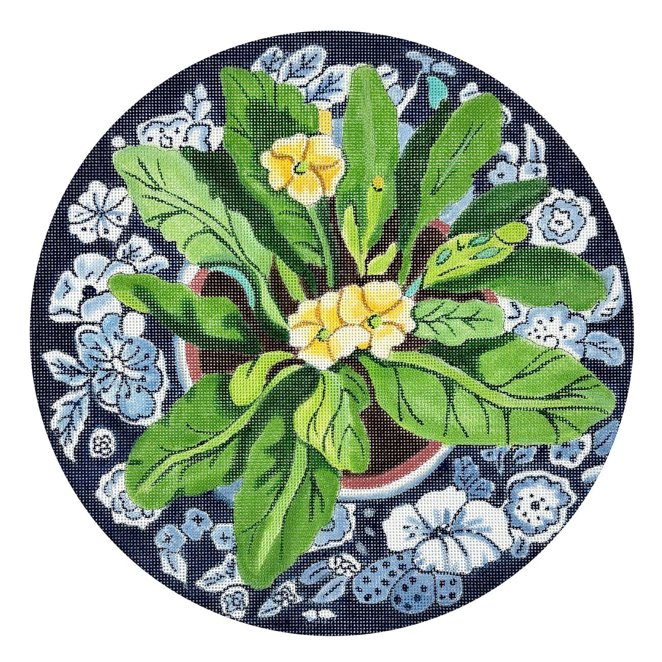 Primrose on Blue Plate 11" Round
