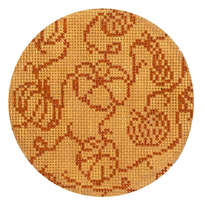 Pumpkins on Vine Round Orange