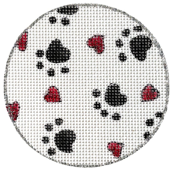 Puppy Paws and Hearts 4" Round
