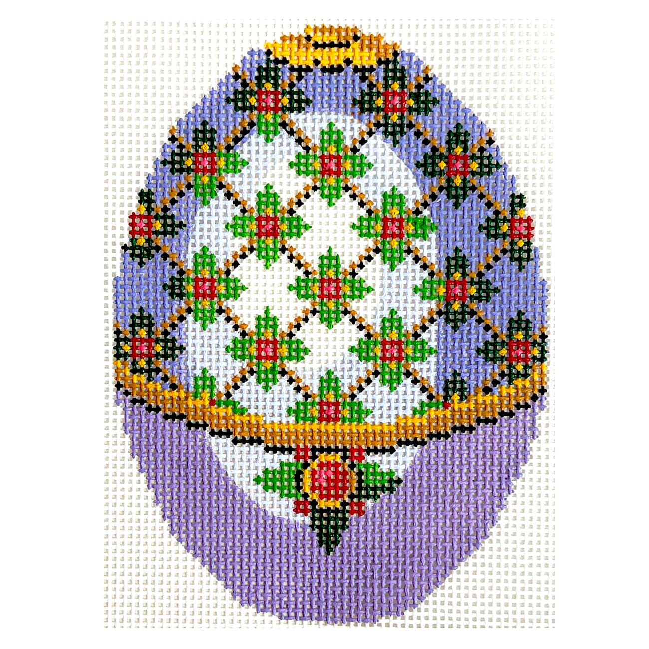Purple Faberge Egg, Green Lattice