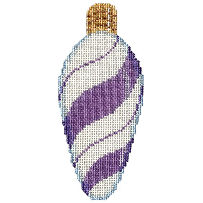 Purple Peppermint Swirl Light Bulb