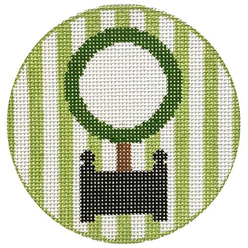 Topiary Tree Monogram Round