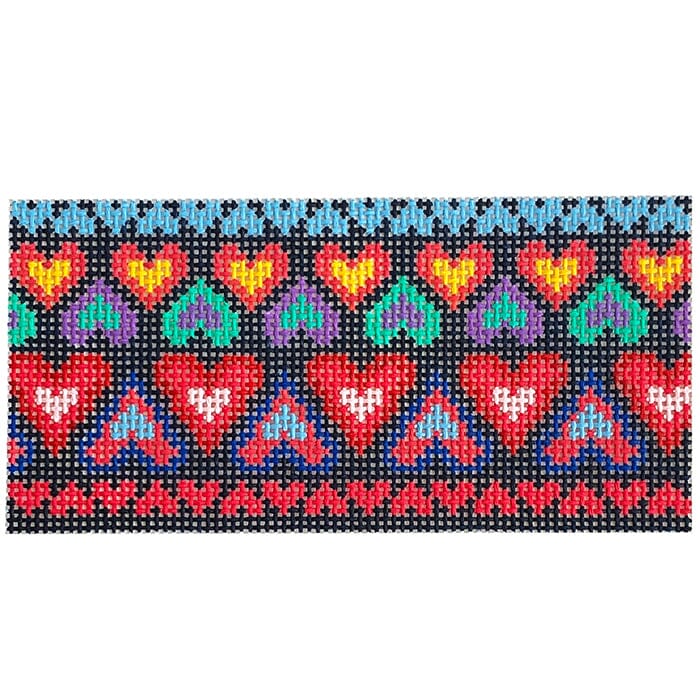 Rainbow Hearts Clutch Insert 3x6