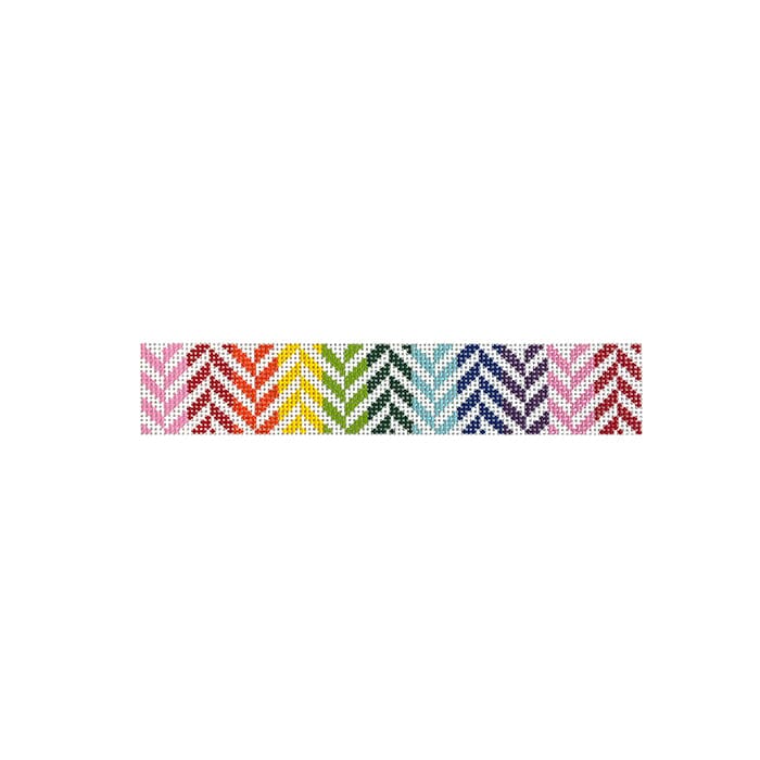 Rainbow Herringbone Key Fob