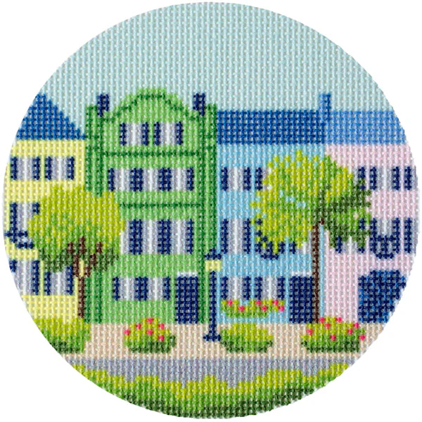 Rainbow Row Canvas with Stitch Guide