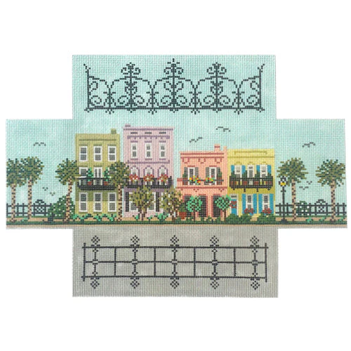 Charleston Pastel Houses Brick Cover