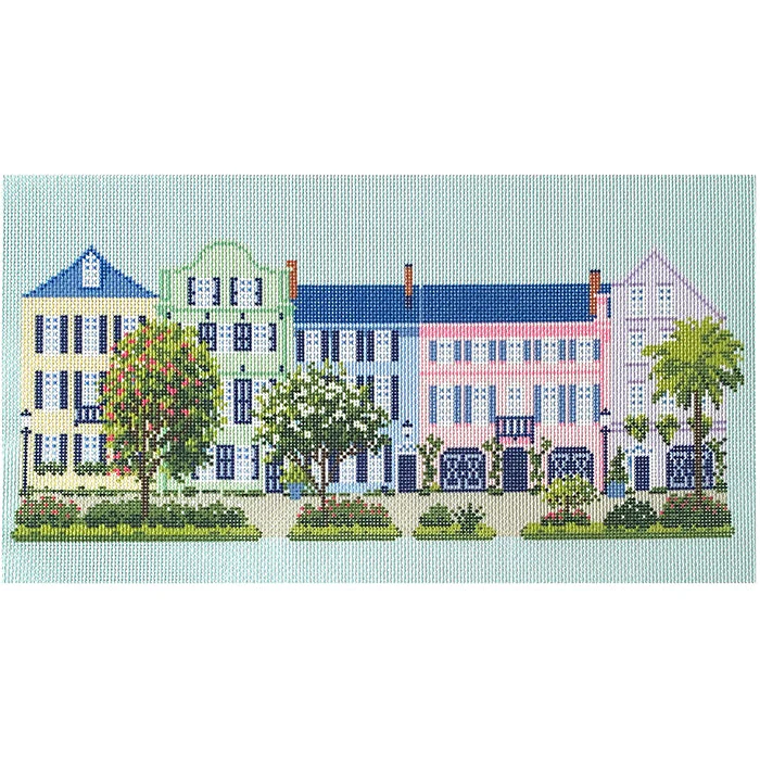 Rainbow Row 13 mesh Canvas