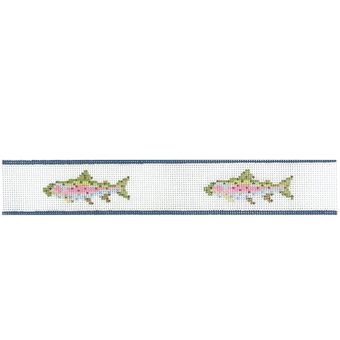 Rainbow Trout Key Fob - White