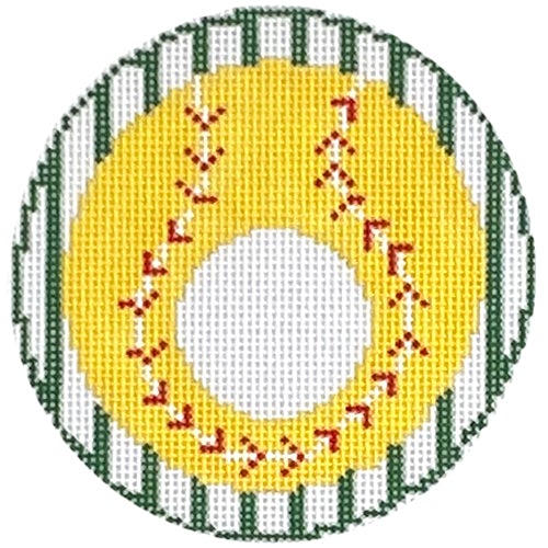 Softball Monogram Round